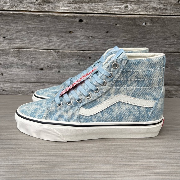 Vans SK8-Hi Tapered Denim Destroy sneakers in sky blue - Picture 2 of 13